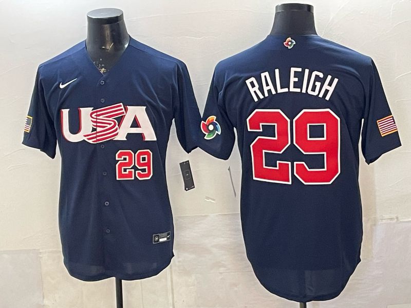 Men 2026 World Cub USA #29 Raleigh Blue Nike MLB Jersey style 07->more jerseys->MLB Jersey